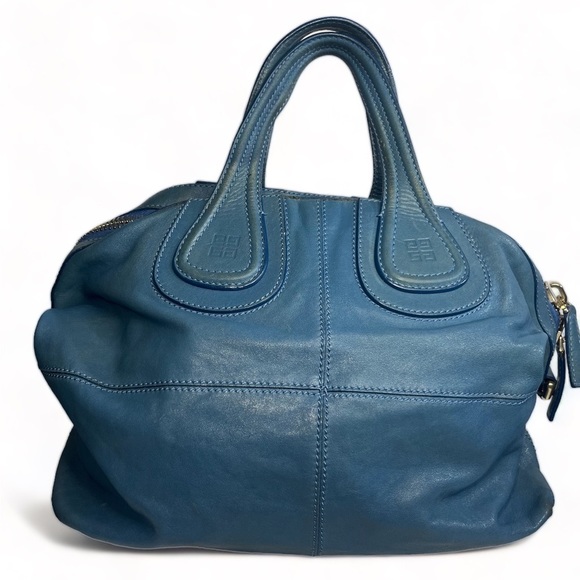 $1899 Retail Givenchy Nightingale Leather Blue Handbag satchel - Picture 3 of 13